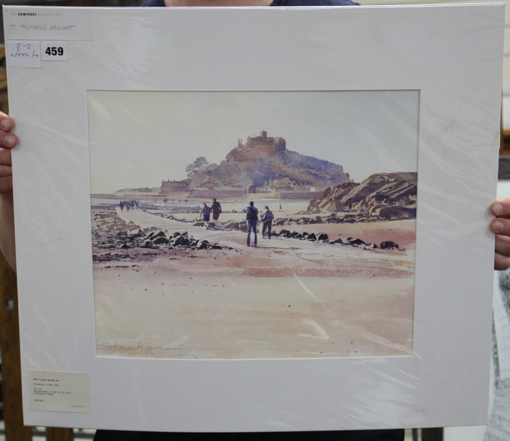 Stan Kaminski (b.1952), watercolour, St Michaels Mount, signed, 34 x 39cm